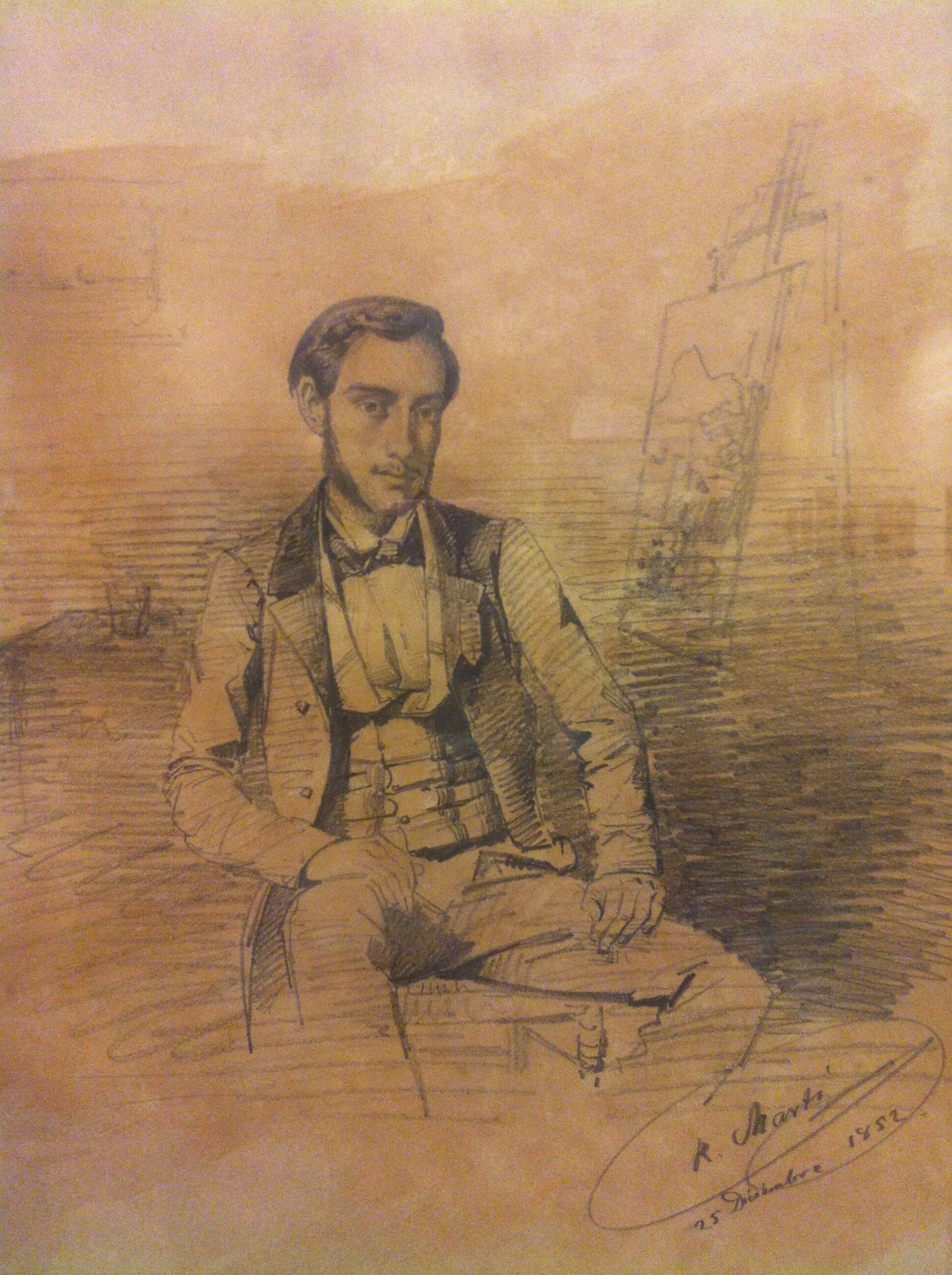 Retrato de Narcís Monturiol pintado por Ramon Martí Alsina