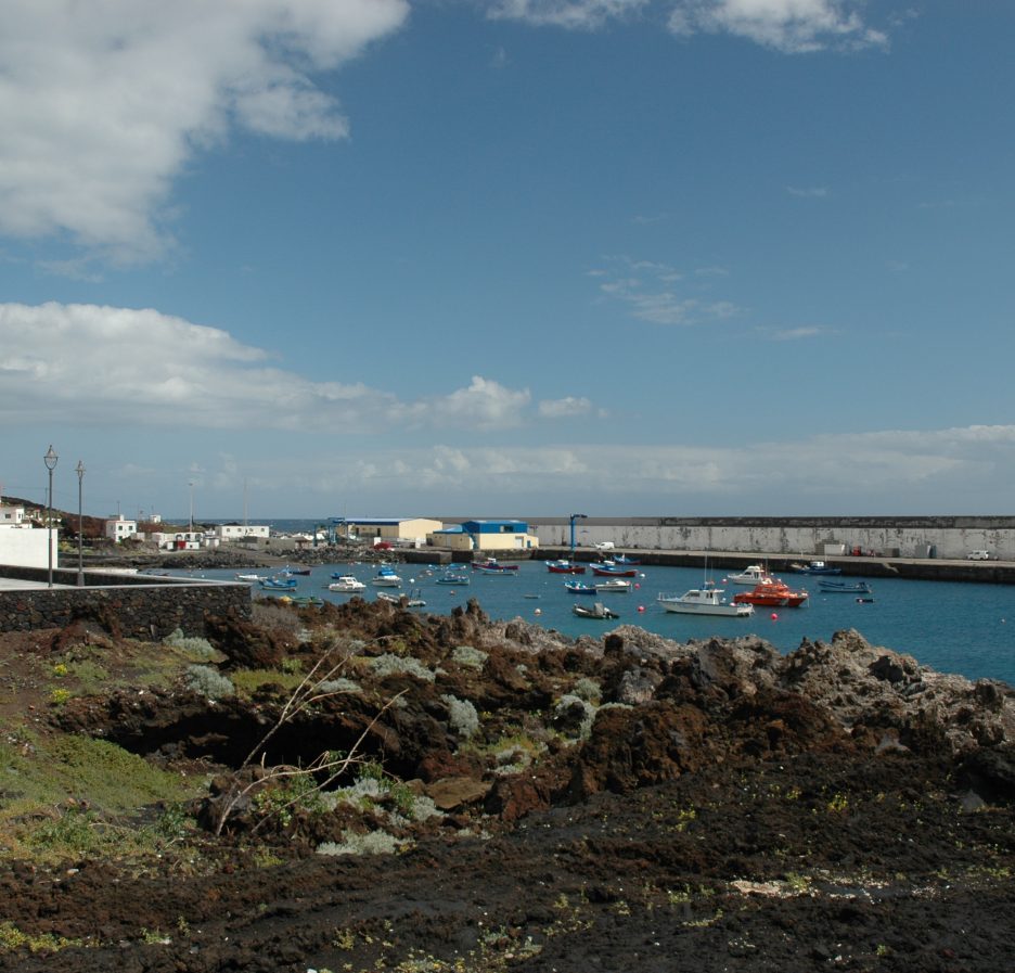 Muelle pesquero del puerto de La Restinga, en el sur de El Hierro